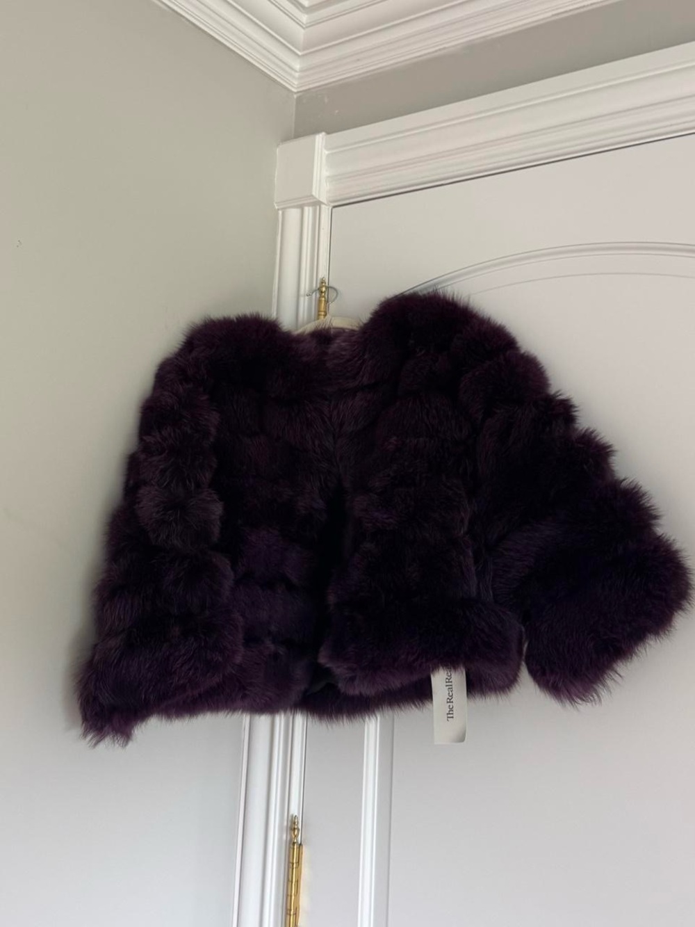 Kids Faux Fur Coat in Deep Plum